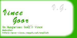 vince goor business card